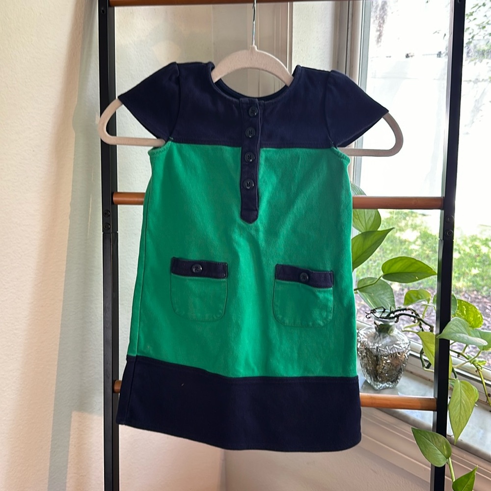 gymboree girls dress 5T casual green and navy